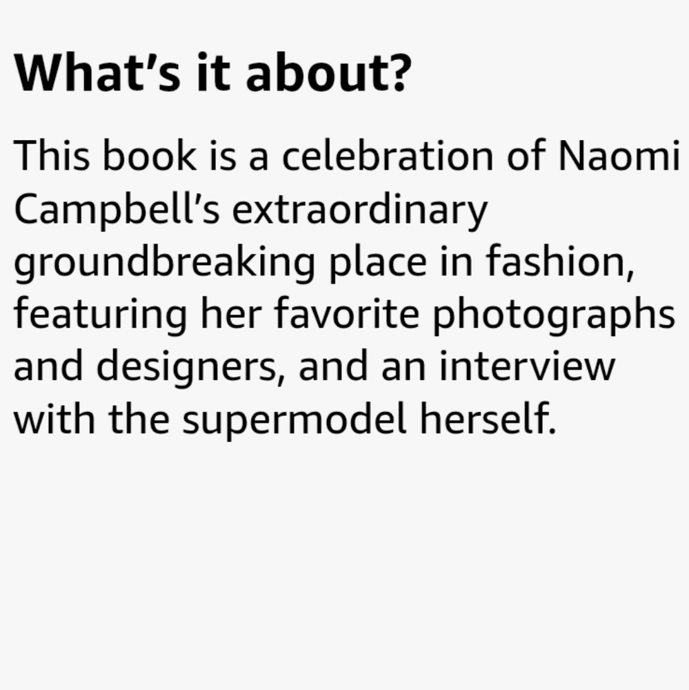 Naomi In Fashion: Naomi Campbell, Retail Price 65.00 USD - Picture 4 of 4